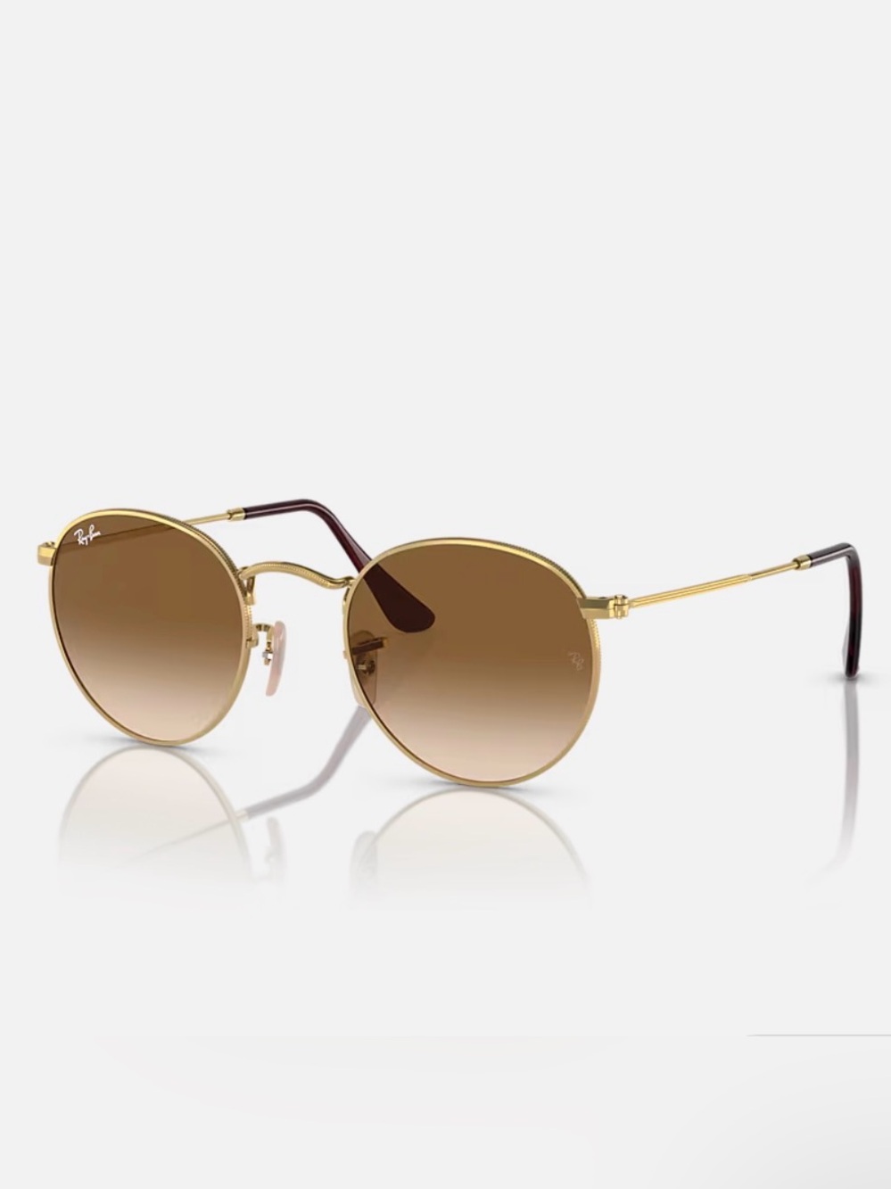 Ray-Ban Women's Round Metal Sunglasses in Brown/Gold Gradient